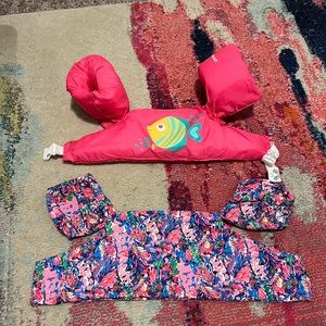 Lily pulitzer look alike puddle jumper cover & puddle jumper floatie 30-50lbs